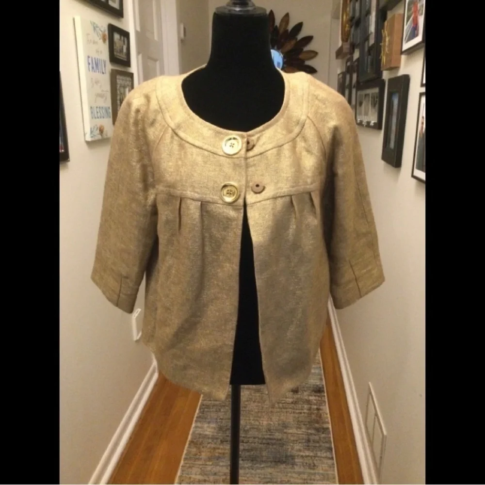 Michael Kors Metallic Tweed Cropped Jacket | Size Small